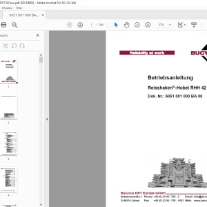 Cat Bucyrus Reisshaken-Hobel RHH 42 Betriebsanleitung - PDF DOWNLOAD