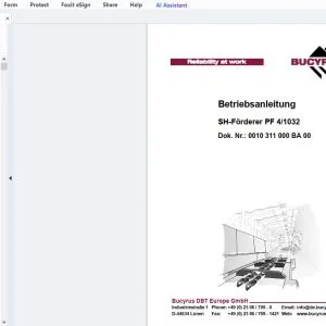 Cat Bucyrus SH-Förderer PF 4/1032 Betriebsanleitung - PDF DOWNLOAD