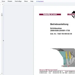 Cat Bucyrus Schildausbau 2000/4300-2X4581-1750 Betriebsanleitung - PDF DOWNLOAD