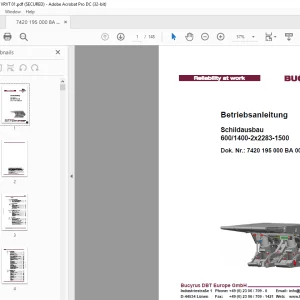 Cat Bucyrus Schildausbau 600/1400-2x2283-1500 Betriebsanleitung - PDF DOWNLOAD