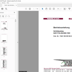 Cat Bucyrus Schildausbau 645/1730-2X2389-1500 Betriebsanleitung - PDF DOWNLOAD