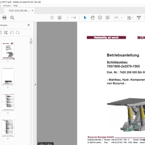 Cat Bucyrus Schildausbau 700/1800-2x2070-1500 Betriebsanleitung - PDF DOWNLOAD