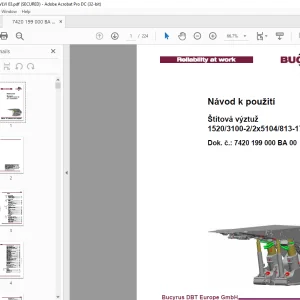Cat Bucyrus Štítová výztuž 1520/3100-22x5104/813-1750 Návod k použití  - PDF DOWNLOAD
