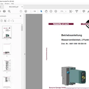 Cat Bucyrus Wasserventileinheit, 2 Funktionen Betriebsanleitung BI623849 PDF