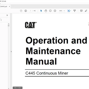 Cat C445 Continuous Miner Operation and Maintenance Manual A6474X309 - PDF DOWNLOAD