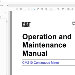 Cat CM210 Continuous Miner Operation and Maintenance Manual A6474X332 - PDF DOWNLOAD