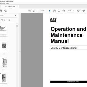 Cat CM210 Continuous Miner Operation and Maintenance Manual A6474X350 - PDF
