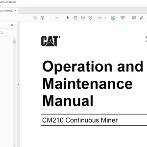 Cat CM210 Continuous Miner Operation and Maintenance Manual A6474X350 - PDF