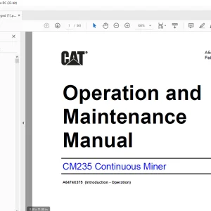 Cat CM235 Continuous Miner Operation and Maintenance Manual A6474X375 PDF