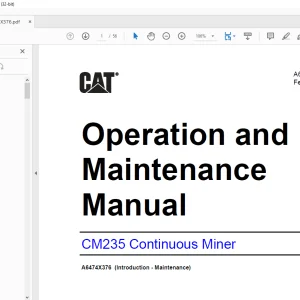 Cat CM235 Continuous Miner Operation and Maintenance Manual A6474X376- PDF