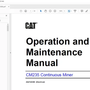 Cat CM235 Continuous Miner Operation and Maintenance Manual A6474X380 - PDF