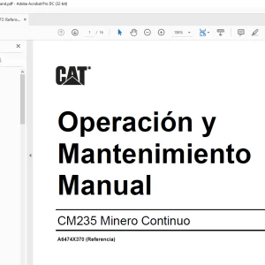 Cat CM235 Minero Continuo Operación y Mantenimiento Manual A6474X370 - PDF