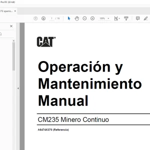 Cat CM235 Minero Continuo Operación y Mantenimiento Manual A6474X370 -  PDF DOWNLOAD