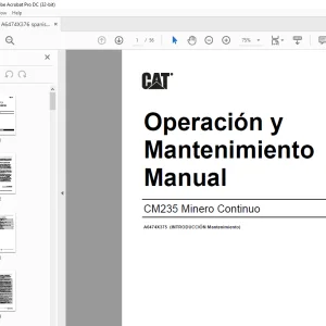 Cat CM235 Minero Continuo Operación y Mantenimiento Manual A6474X376 -  PDF