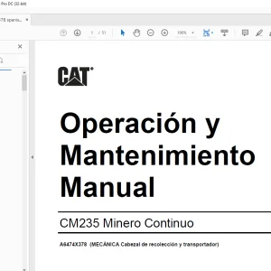 Cat CM235 Minero Continuo Operación y Mantenimiento Manual A6474X378