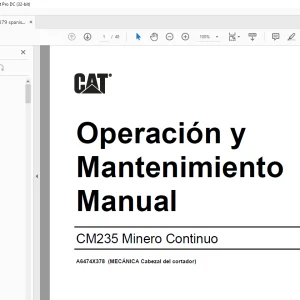 Cat CM235 Minero Continuo Operación y Mantenimiento Manual A6474X379