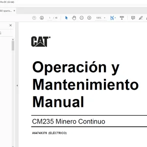 Cat CM235 Minero Continuo Operación y Mantenimiento Manual A6474X380