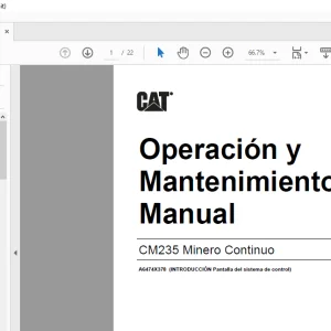 Cat CM235 Minero Continuo Operación yMantenimiento Manual A6474X362 - PDF DOWNLOAD