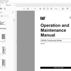 Cat CM340 Continuous Miner Operation and Maintenance Manual - PDF DOWNLOAD