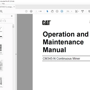 Cat CM345-N Continuous Miner Operation and Maintenance Manual A6474X315 PDF