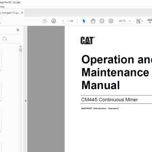 Cat CM445 Continuous Miner Operation and Maintenance Manual - PDF DOWNLOAD