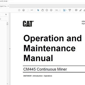 Cat CM445 Continuous Miner Operation and Maintenance Manual A6474X361 - PDF