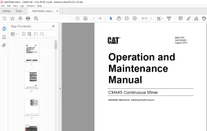 Cat CM445 Continuous Miner Operation and Maintenance Manual A6474X442 - PDF