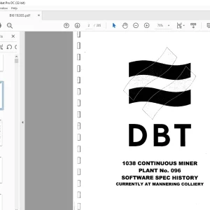Cat DBT 1038 CONTINUOUS MINER Operation Manual - PDF DOWNLOAD