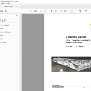 Cat DBT 25M Series CONTINUOUS MINER Operation Manual - PDF DOWNLOAD