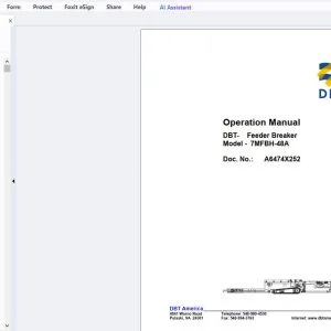 Cat DBT 7MFBH-48A Feeder Breaker Operation Manual (A6474X252) - PDF DOWNLOAD