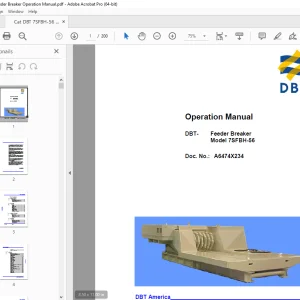 Cat DBT 7SFBH-56 Feeder Breaker Operation Manual PDF