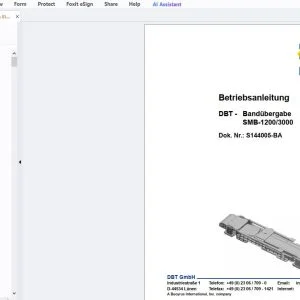 Cat DBT - Bandübergabe SMB-1200/3000 Betriebsanleitung - PDF DOWNLOAD