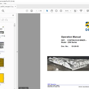 Cat DBT CONTINUOUS MINER 25M Series Operation Manual 03-29-05 - PDF DOWNLOAD