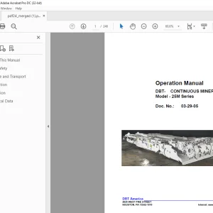 Cat DBT CONTINUOUS MINER 25M Series Operation Manual - PDF DOWNLOAD