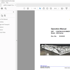 Cat DBT CONTINUOUS MINER 25M Series Operation Manual BI631382 - PDF DOWNLOAD