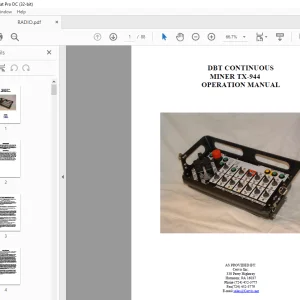 Cat DBT CONTINUOUS MINER TX-944 OPERATION MANUAL - PDF DOWNLOAD