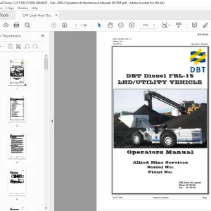 Cat  DBT Diesel FBL-15 LHD/UTILITY VEHICLE OPERATORS MANUAL - PDF DOWNLOAD