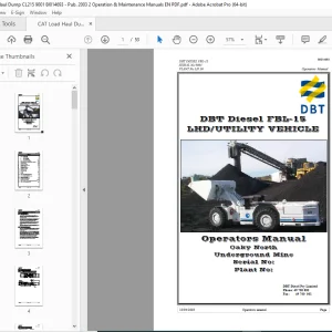 Cat DBT Diesel FBL-15 LHD/UTILITY VEHICLE Operators Manual - PDF DOWNLOAD