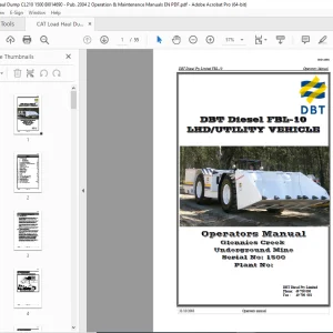 Cat DBT Diesel FBL-10 LHD/UTILITY VEHICLE Operators Manual - PDF DOWNLOAD