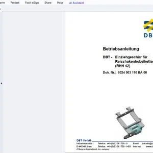 Cat DBT - Einziehgeschirr für Reisshakenhobelketten (RHH 42) Betriebsanleitung - PDF