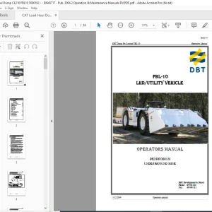 Cat DBT FBL-10 LHD/UTILITY VEHICLE OPERATORS MANUAL - PDF DOWNLOAD