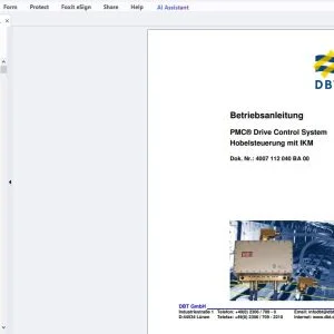 Cat DBT PMC Drive Control System Hobelsteuerung mit IKM Betriebsanleitung - PDF DOWNLOAD