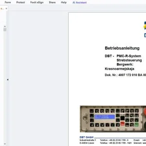 Cat DBT - PMC-R-System Strebsteuerung Bergwerk Krasnoarmejskaja Betriebsanleitung - PDF DOWNLOAD