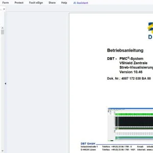 Cat DBT-PMC-System VShield Zentrale Streb-Visualisierung Version 10.46 Betriebsanleitung - PDF DOWNLOAD