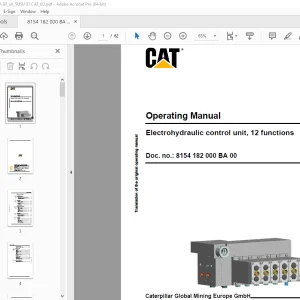 Cat Electrohydraulic control unit, 12 functions Operating Manual PDF