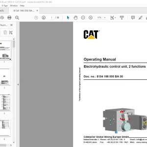 Cat Electrohydraulic control unit, 2 functions Operating Manual PDF