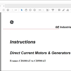 Cat GE Frames CD180AT to CD500AT Direct Current Motors & Generators Instruction Manual PDF