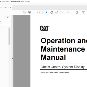 Cat Obelix Control System Display Operation and Maintenance Manual A6474X393 - PDF