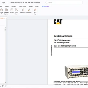 Cat PMC -R-Steuerung für Kettenspanne Betriebsanleitung - PDF