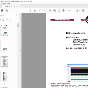 Cat PMC-System VShield Zentrale Streb-Visualisierung Version 10.62 Betriebsanleitung